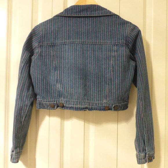 FOREVER 21 blue and pink pinstripe denim jacket and skirt set - Picture 10 of 15